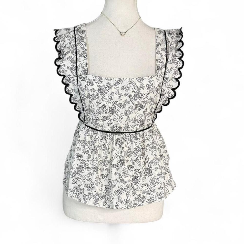 Francesca’s Square Neck Coquette Going Out Baby Doll Top Size M NWT100% Cotton